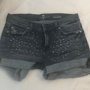 7 blue jean shorts
